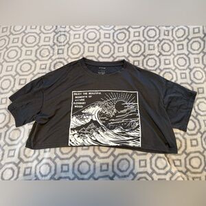 SHEIN Black Graphic Crop Top